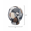 Maklaine Hand-Painted Cubist Ceramic Decorative Vase in Multi-Color