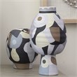 Maklaine Hand-Painted Cubist Ceramic Decorative Vase in Multi-Color
