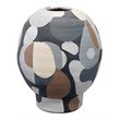 Maklaine Hand-Painted Cubist Ceramic Decorative Vase in Multi-Color