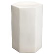 Maklaine Contemporary Large Geometric Ceramic Side Table in White