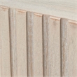 Maklaine Hand-Carved Ribbed Mango Wood Square Accent Table in Cream