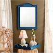 Maklaine Contemporary Handmade Dyed Raffia Arch Wall Mirror in Indigo