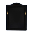 Maklaine Contemporary Handmade Dyed Raffia Arch Wall Mirror in Indigo