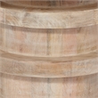 Maklaine Contemporary Hand-Carved Mango Wood Revolve Side Table in Cream