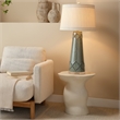 Maklaine Handcrafted Fiberglass Organic-Shape Side Table in Cream