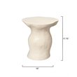 Maklaine Handcrafted Fiberglass Organic-Shape Side Table in Cream