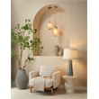 Maklaine Handcrafted Fiberglass Organic-Shape Side Table in Cream