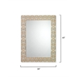 Maklaine Lacquered Inkblot-Pattern Beveled Wall Mirror in Gray/Cream