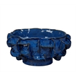 Maklaine Handmade Ceramic Paillette-Textured Decorative Bowl in Blue