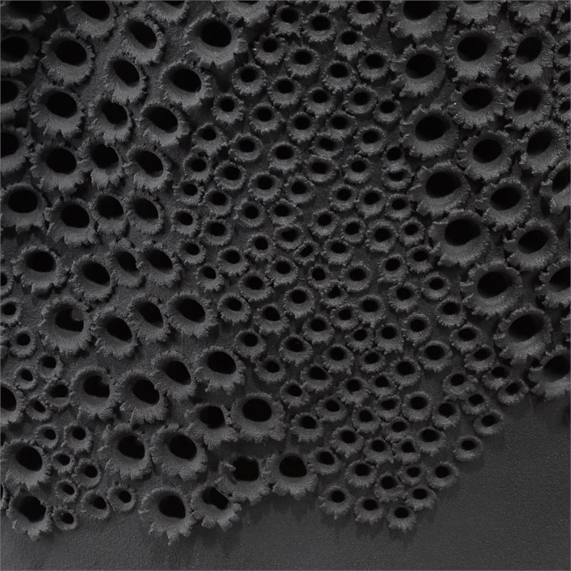 Maklaine Perforated Porcelain Decorative Vase in Matte Black Ceramic