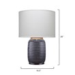 Maklaine Reactive-Glaze Ceramic Table Lamp With Linen Shade in White