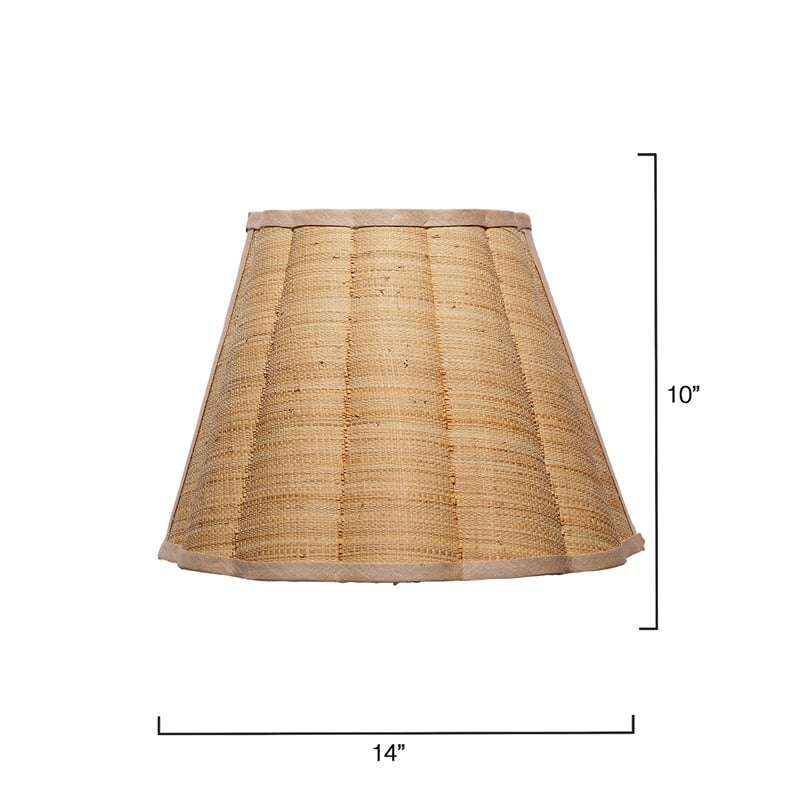 Maklaine Scalloped Raffia and Brass 1-Light Wall Sconce in Natural