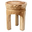 Maklaine Contemporary Organic Rough Wood Turned Stool in Natural
