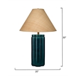 Maklaine Reactive-Glaze Ceramic Table Lamp With Raffia Shade in Blue