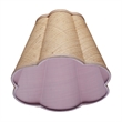 Maklaine Scalloped Natural Raffia Fabric Cone Lamp Shade in Natural