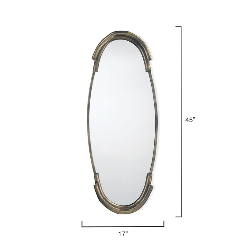 Maklaine French-Inspired Aluminum Wall Mirror in Antique Silver