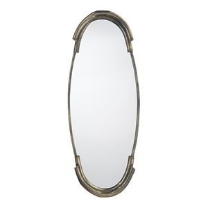 Maklaine French-Inspired Aluminum Wall Mirror in Antique Silver