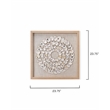 Maklaine Contemporary Shell-Patterned Framed Coastal Wall Art in White