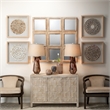 Maklaine Contemporary Shell-Patterned Framed Coastal Wall Art in White