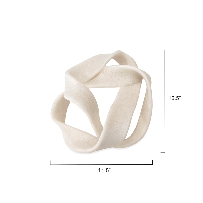 Maklaine Handcrafted Polyresin Sculptural Table Object in White