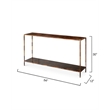 Maklaine Contemporary Acid-Washed Iron Console Table With Shelf in Brown