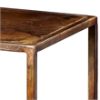 Maklaine Contemporary Acid-Washed Iron Console Table With Shelf in Brown