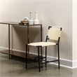 Maklaine Contemporary Acid-Washed Iron Console Table With Shelf in Brown