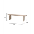 Maklaine Contemporary Hand-Carved Mango Wood Bench With End Caps