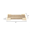 Maklaine Bone and Raffia Decorative Tray With Suede Lining in Gray
