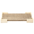 Maklaine Bone and Raffia Decorative Tray With Suede Lining in Gray