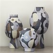 Maklaine Hand-Painted Cubist Ceramic Decorative Vase in Multi-Color