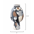 Maklaine Hand-Painted Cubist Ceramic Decorative Vase in Multi-Color