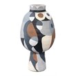Maklaine Hand-Painted Cubist Ceramic Decorative Vase in Multi-Color