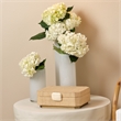 Maklaine Raffia and Bone Decorative Box With Suede Lining in Natural
