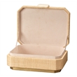 Maklaine Raffia and Bone Decorative Box With Suede Lining in Natural