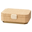 Maklaine Raffia and Bone Decorative Box With Suede Lining in Natural