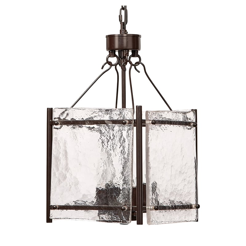 Maklaine Contemporary Oil Rubbed Bronze Metal and Glass Chandelier