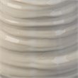 Maklaine Ribbed Ceramic Vase With Pearl Cream Glaze in Beige