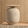 Maklaine Contemporary Textured Ceramic Decorative Vase in Cream