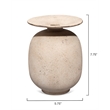 Maklaine Contemporary Textured Ceramic Decorative Vase in Cream