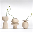 Maklaine Contemporary Textured Ceramic Decorative Vase in Cream