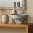 Maklaine Contemporary Textured Ceramic Decorative Vase in Cream