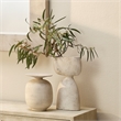 Maklaine Contemporary Textured Ceramic Decorative Vase in Cream