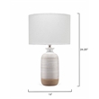 Maklaine Textured Ceramic Table Lamp With Linen Shade in White