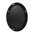 Maklaine Dyed Raffia Oval Wall Mirror With MDF Backing in Indigo