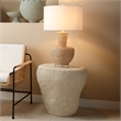 Maklaine Organic Fiberglass Side Table With Textured Finish in Cream