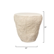 Maklaine Organic Fiberglass Side Table With Textured Finish in Cream