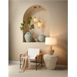 Maklaine Organic Fiberglass Side Table With Textured Finish in Cream
