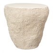 Maklaine Organic Fiberglass Side Table With Textured Finish in Cream