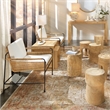 Maklaine Textured Ceramic Table Lamp With Linen Shade in White
